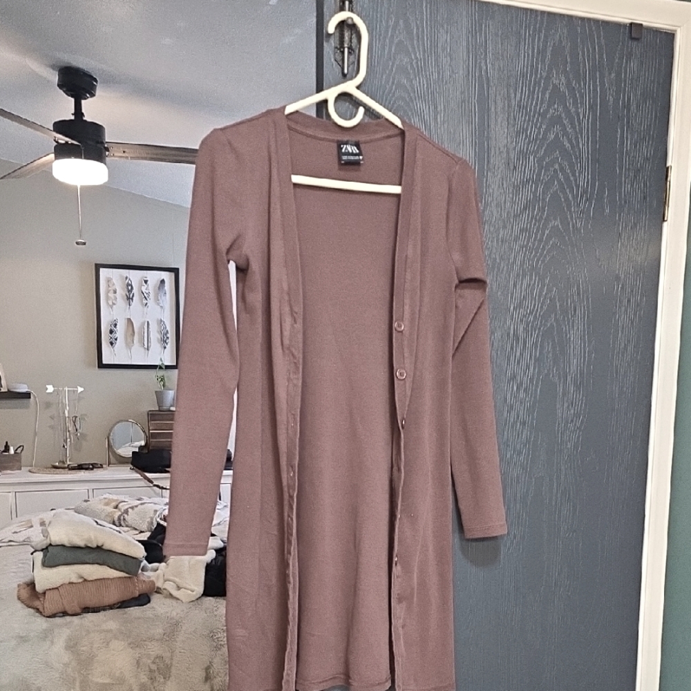 Zara Chocalate Brown Long Cardigan